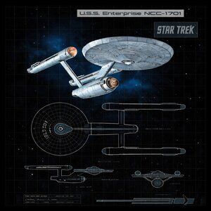 Star Trek U.S.S. Enterprise NCC-1701 Blueprint 8x12 Metal Sci-Fi Wall Art